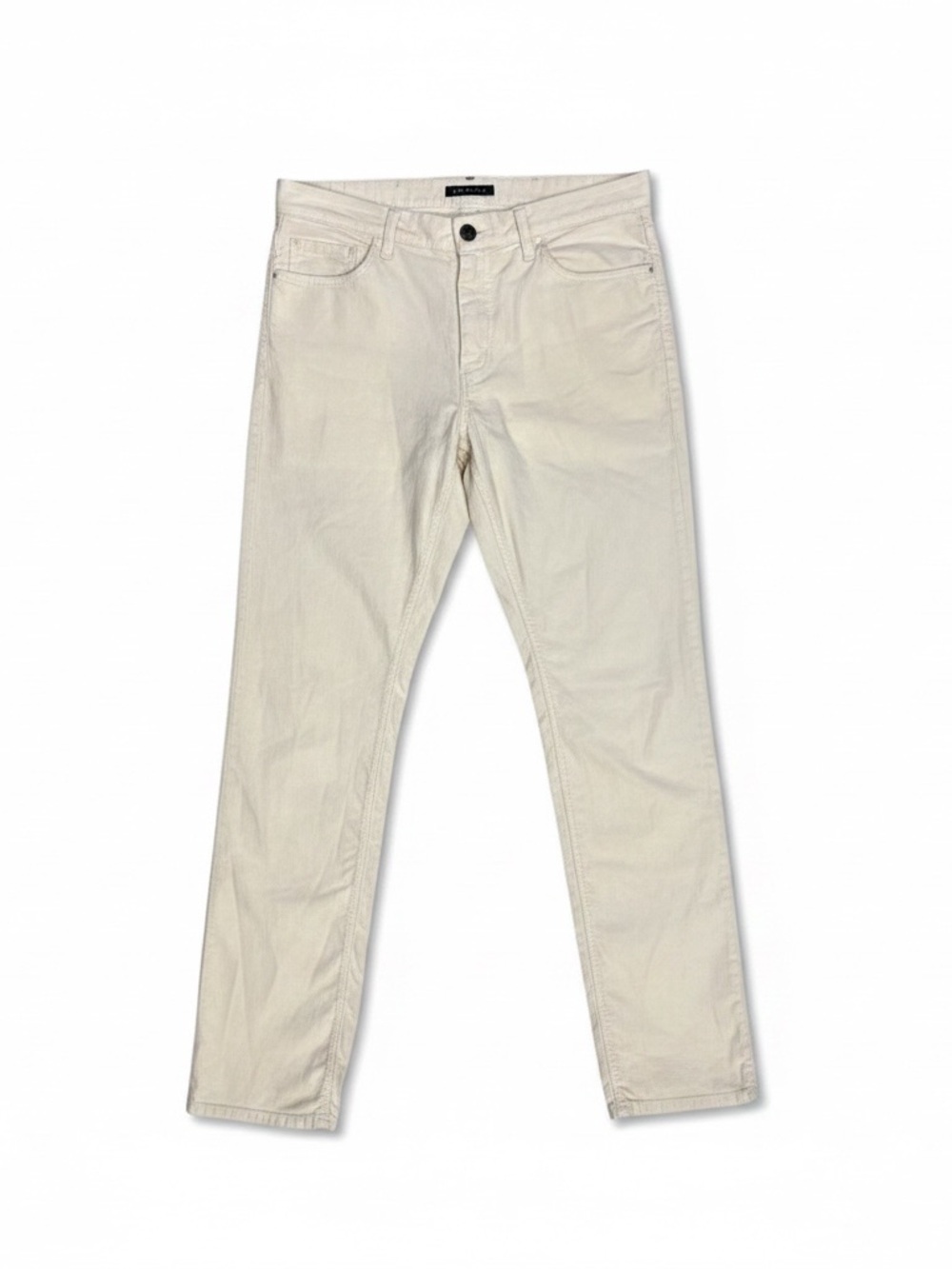 Theory Mens Cream Cotton Linen Corduroy Slim Straight Pants Size 32 Button Fly